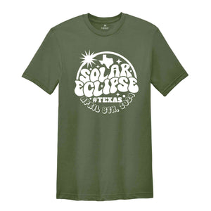 Total Solar Eclipse Texas Shirt, April 8 2024, USA Map, Path of Totality Tee, Texas Map Shirt, 2024 Eclipse Shirt, Celestial Shirt