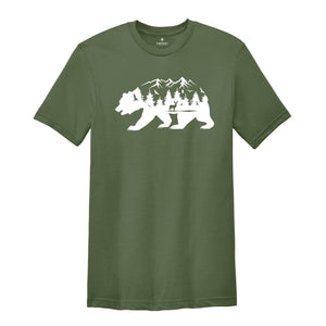 Mountain Bear Shirt, Bear T Shirt, Camping T Shirt, Wilderness Travel Tee, Wanderlust, Mountain Camp Shirt