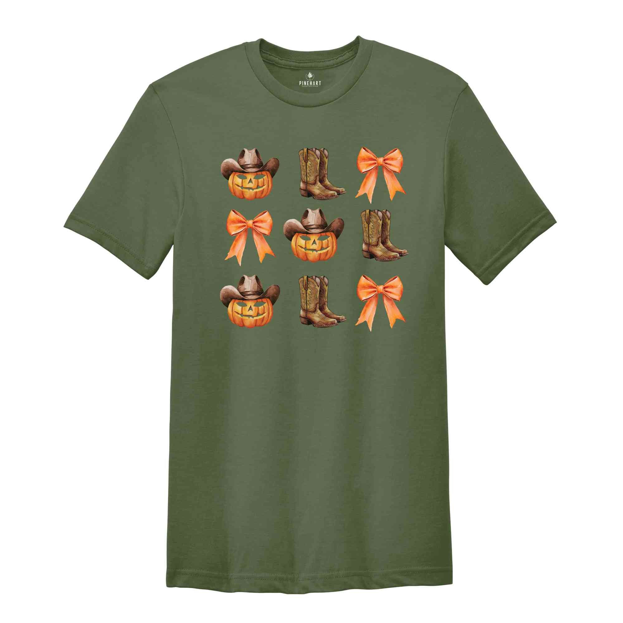 Howdy Pumpkins Shirt, Thanksgiving Shirt, Western Fall Shirt, Cowgirl Shirt, Western Halloween Shirt, Fall Coquette Bows Shirt, Fall Shirt