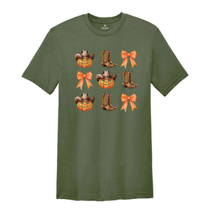 Howdy Pumpkins Shirt, Thanksgiving Shirt, Western Fall Shirt, Cowgirl Shirt, Western Halloween Shirt, Fall Coquette Bows Shirt, Fall Shirt