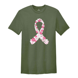 Japanese Sakura Breast Cancer Ribbon Shirt, Breast Cancer Warrior Shirt, Pink Ribbon Shirt, Floral Cancer Shirt, Fuck Cancer Shirt