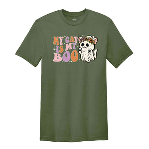 My Cat Is My Boo Shirt, Cute Halloween Shirt, Animal Lover Tee, Halloween Mom Shirt, Cute Halloween Gift, Halloween Cat Shirt