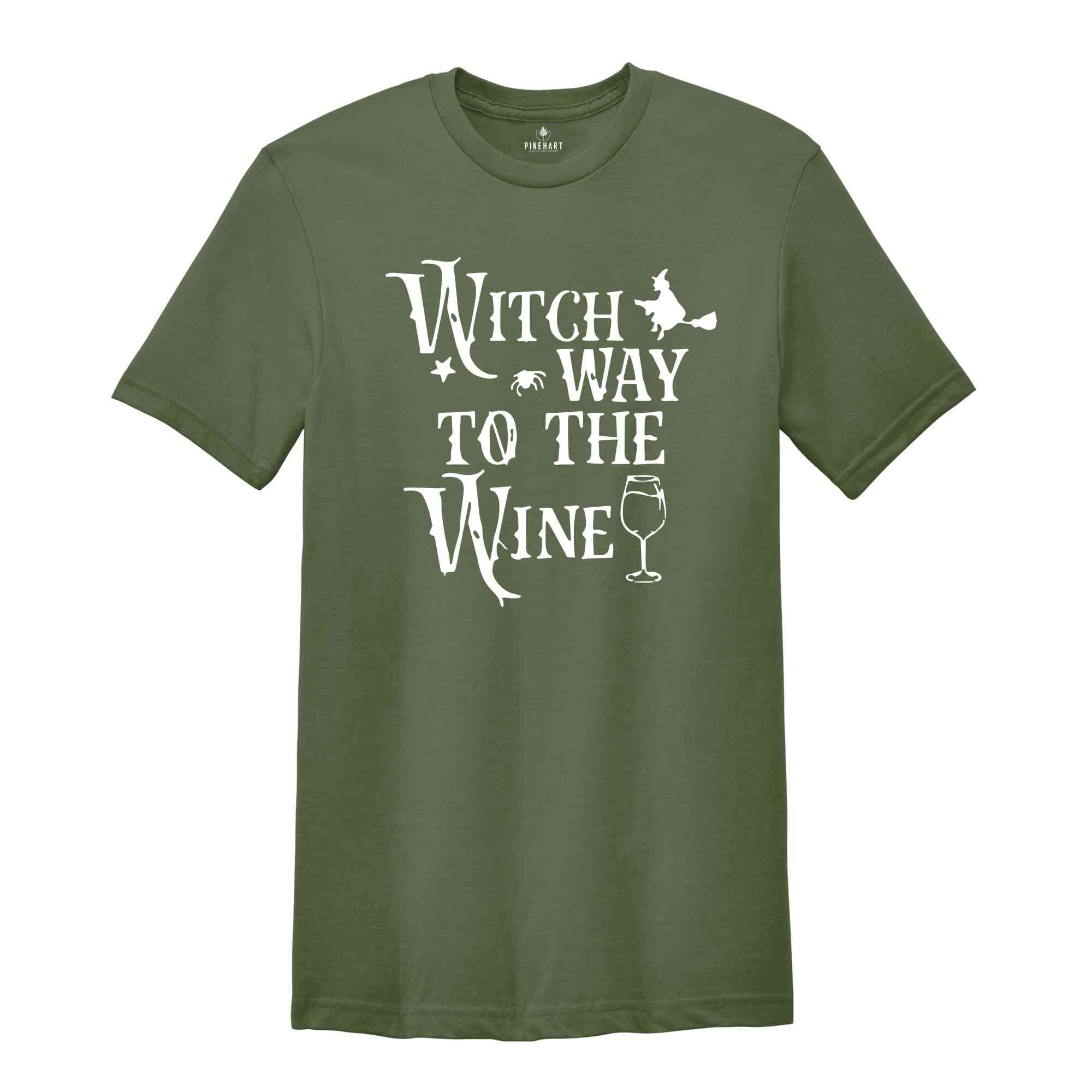 Witch Way To The Wine Shirt, Funny Halloween Shirts, Halloween Witch Shirt, Funny Wine Halloween Shirt, Halloween Sweatshirt, Wine Lover Tee