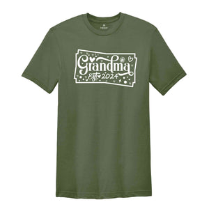 Custom Grandma Est 2024 T-Shirt, Grandma Shirt, Gift For Grandma, Grandmother Shirt, Mimi T-Shirt, Grandma Est Tee,