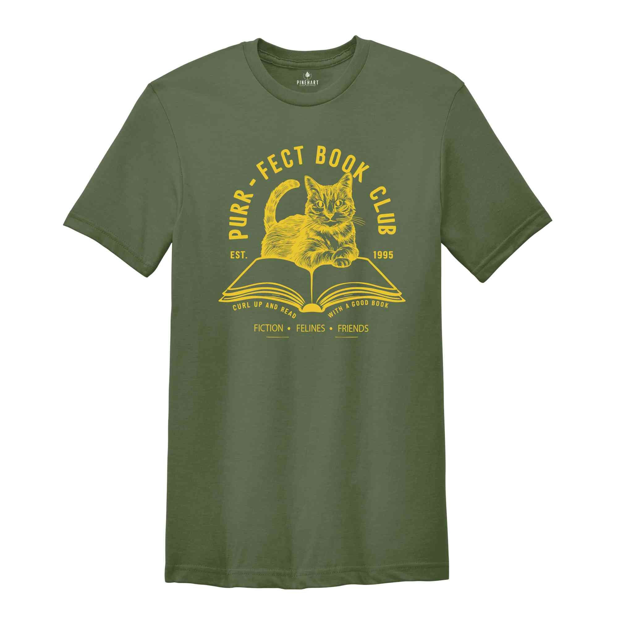 The Purr-fect Cat Bookish Shirt, Book Club T-shirt For Cat Lovers, Reading t-shirt, Books Reading, Gift for Cat Lover, Book lover gift