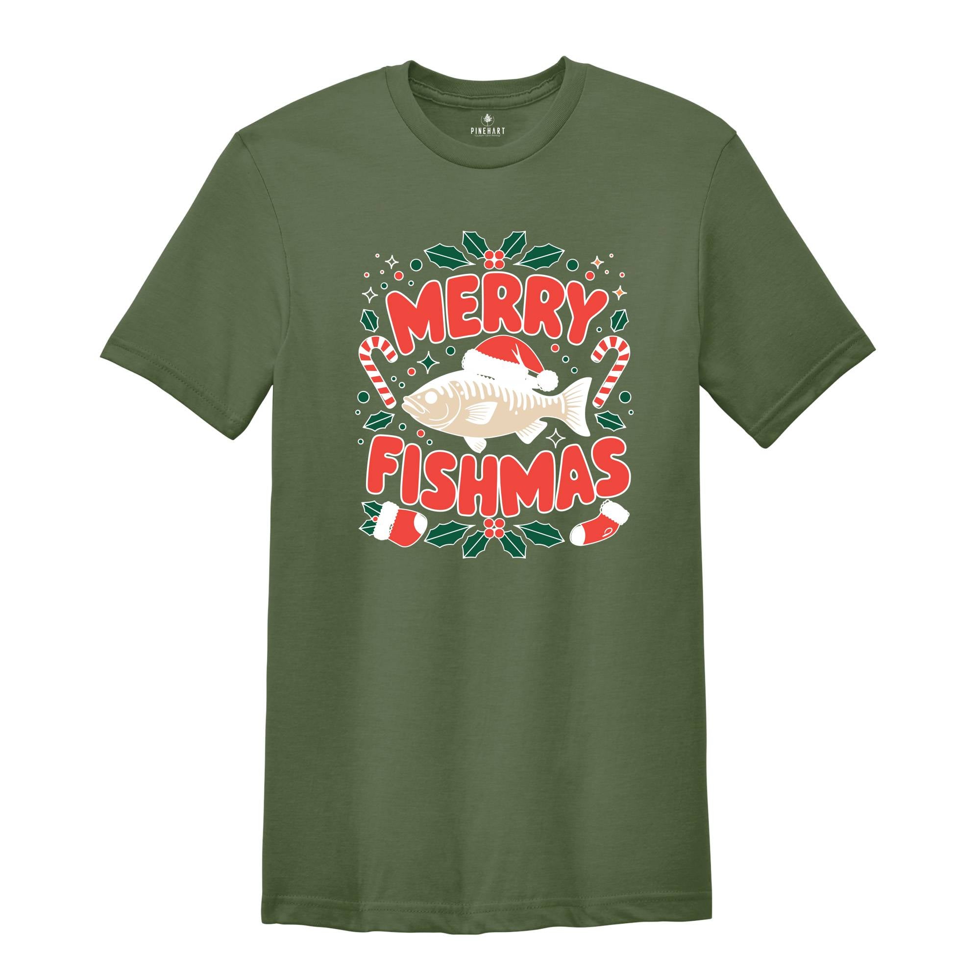 Merry Fishmas Shirt, Fish Christmas Shirt, Fishing Lover Shirt, Christmas Gift, Fisher Christmas Shirt, Dad Christmas Shirt, Fishing Shirt