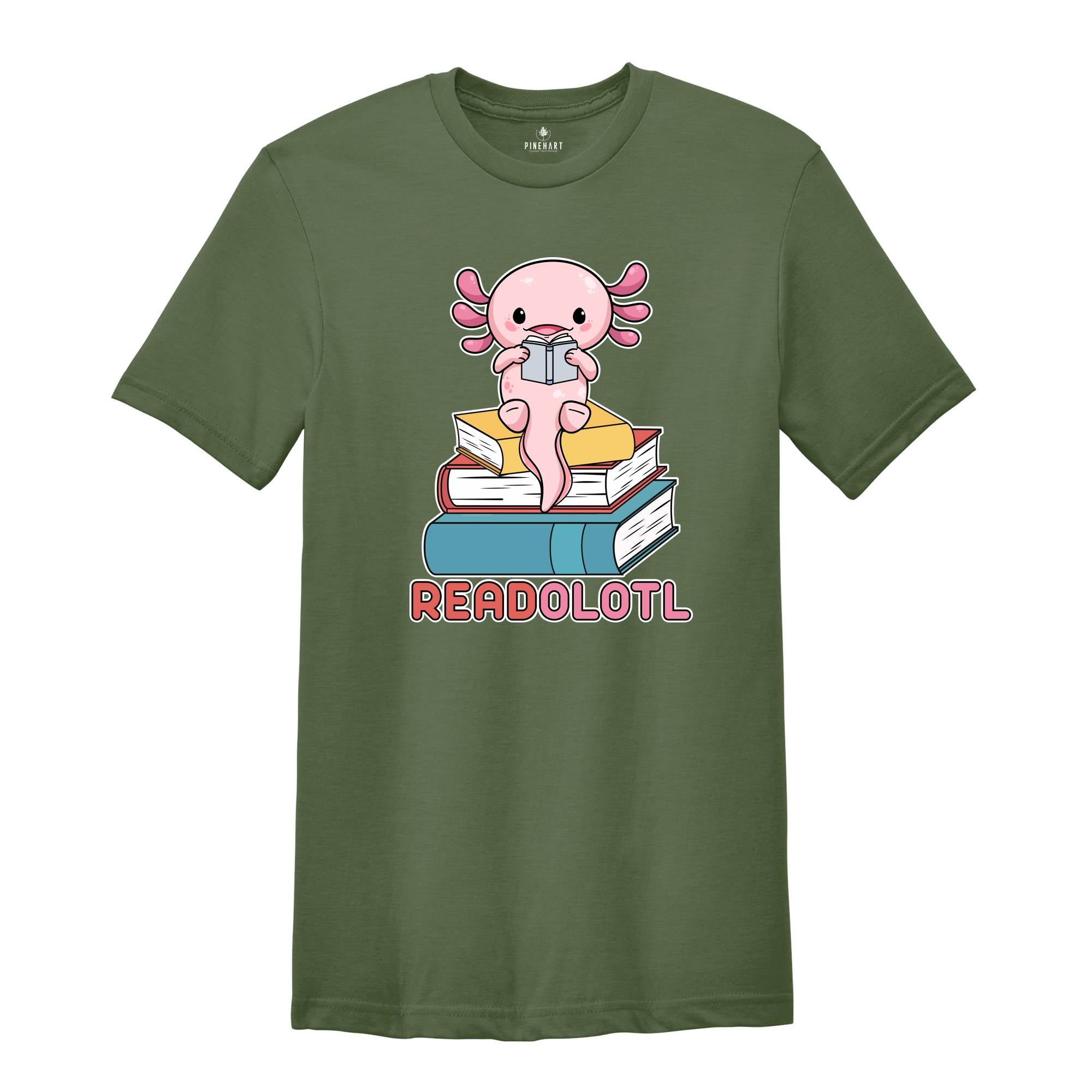 Readolotl Shirt, Book Lover Shirt, Bibliophile Shirt, Cute Reading Shirt, Axolotl Book Shirt, Gift for Librarian, Bookworm Tee