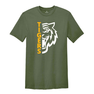 Tigers Shirt, Tiger Shirt, Custom School Name Shirt, Sports Team Shirt, Mascot Shirt, School Sports Team Shirt, School Shirt, Team Shirt