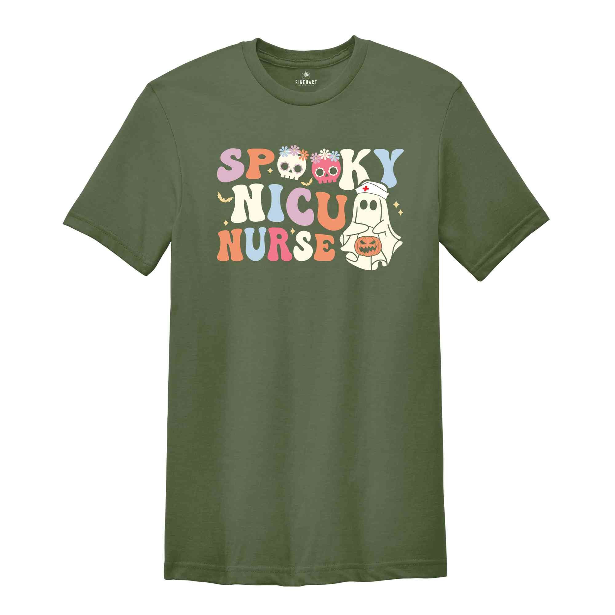 In My Spooky NICU Nurse Era Shirt, Cute Nurse Tee, Cute Halloween Shirt, Halloween Gift For Nurse, Ghost Shirt, Boo Shirt, Spooky Vibes Tee