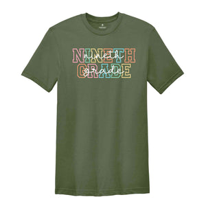 Nineth Grade Shirt, 9th Grade Shirt, Nineth Grade Teacher Shirt, Grade Rainbow Shirt, Teacher Gift, Kids Nineth Grade Tee, Back To School