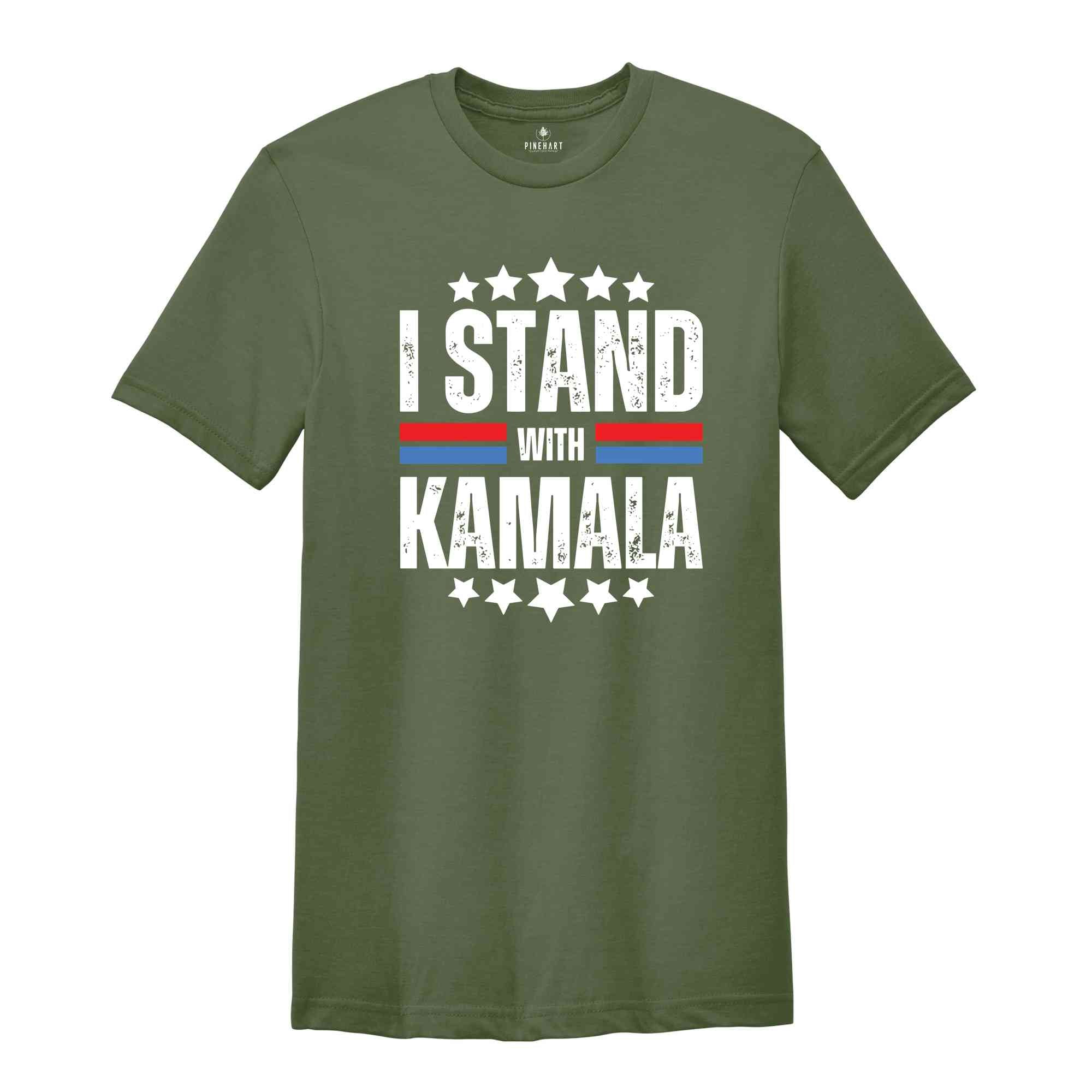 I Stand With Kamala T-Shirt, Kamala Harris 2024, Kamala Shirt, Democrat Party T-Shirt, Elections Tee, Kamala Harris For President Shirt