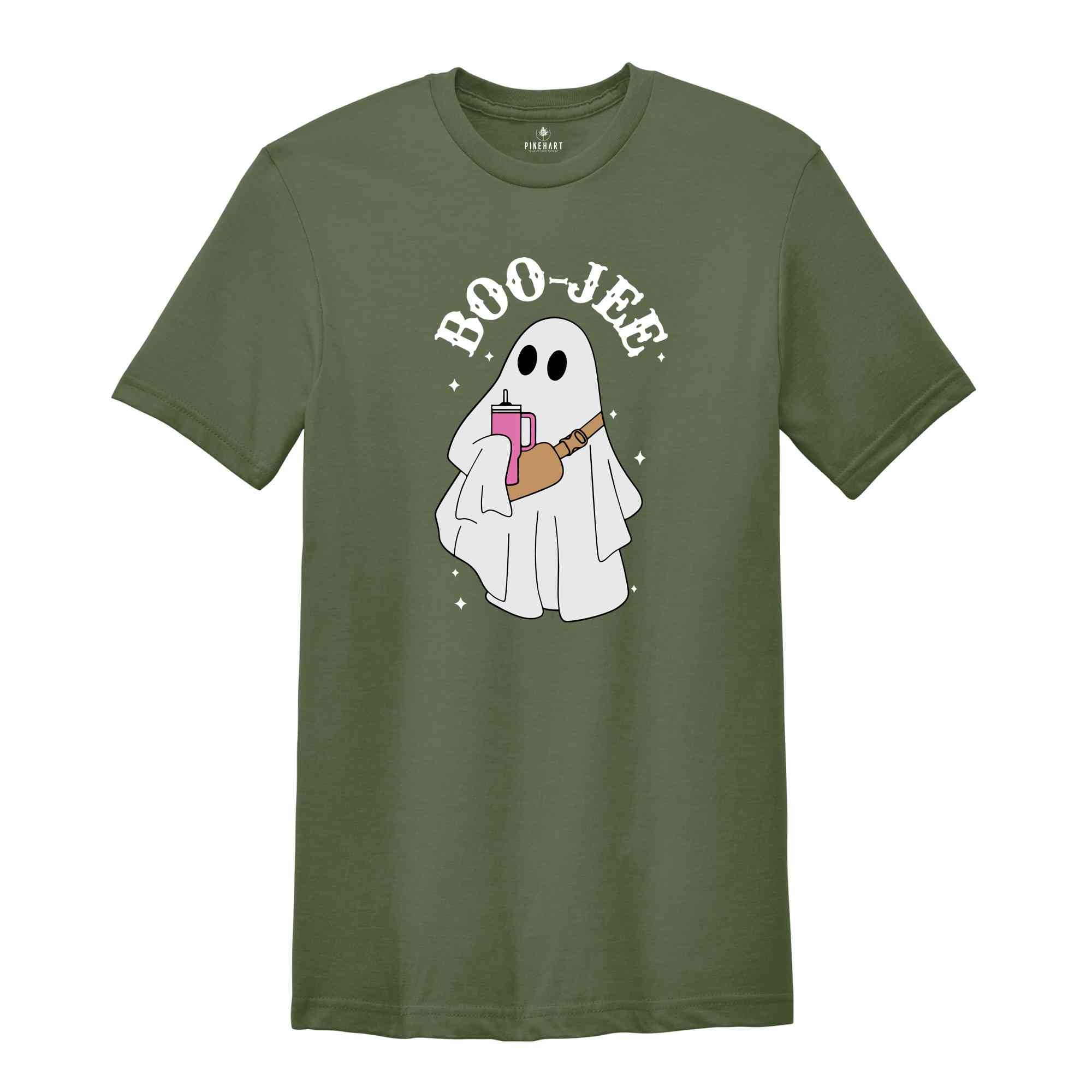 Boo Jee Ghost Shirt, Spooky Vibes Shirt, Funny Ghost Shirt, Coffee Latte Lover, Ghost Coffee T-Shirt, Cute Ghost Shirt