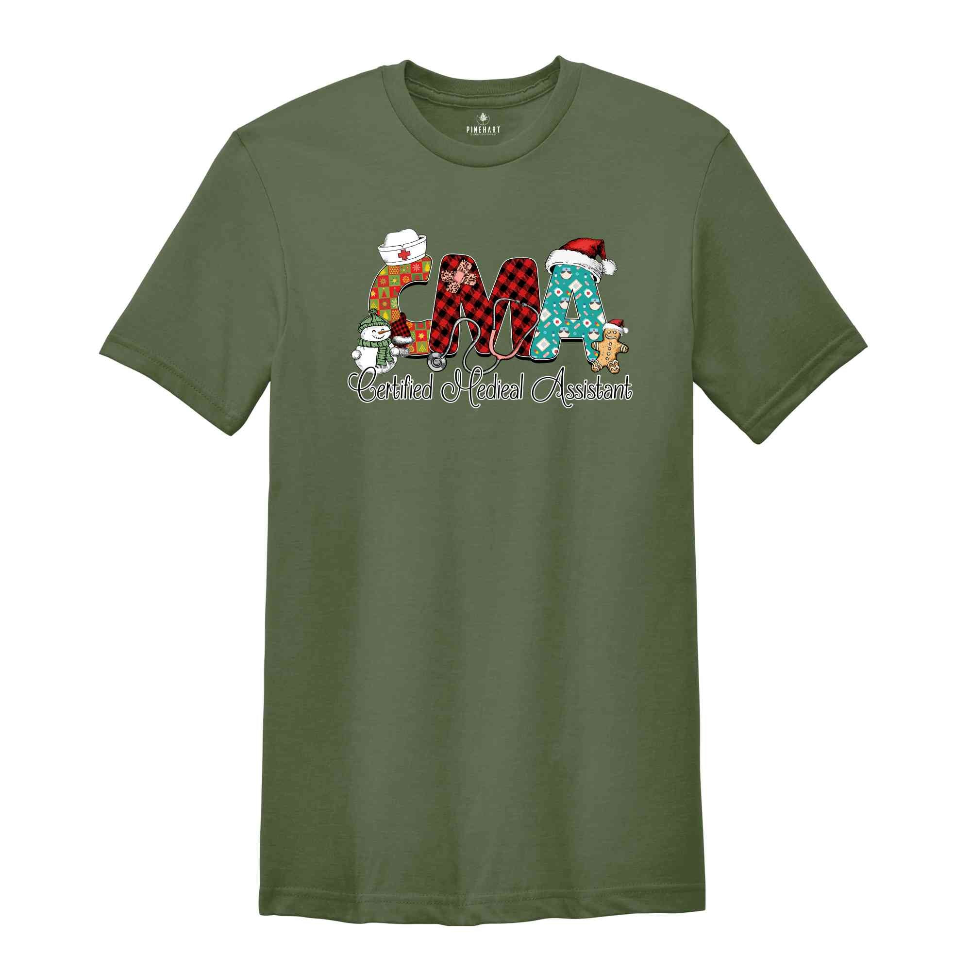 Christmas CMA Nurse Shirt, Certified Medical Assistant, Cute Christmas Shirt, Nurse Christmas Shirt, Christmas Nurse Gift, Nurse Life Shirt