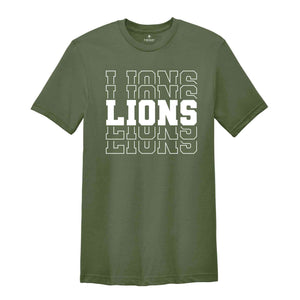 Team Mascot Shirt, lions Team Shirt, lions Team Spirit Shirt, lions Fan Shirt, lions School Shirt, lionss School Spirit