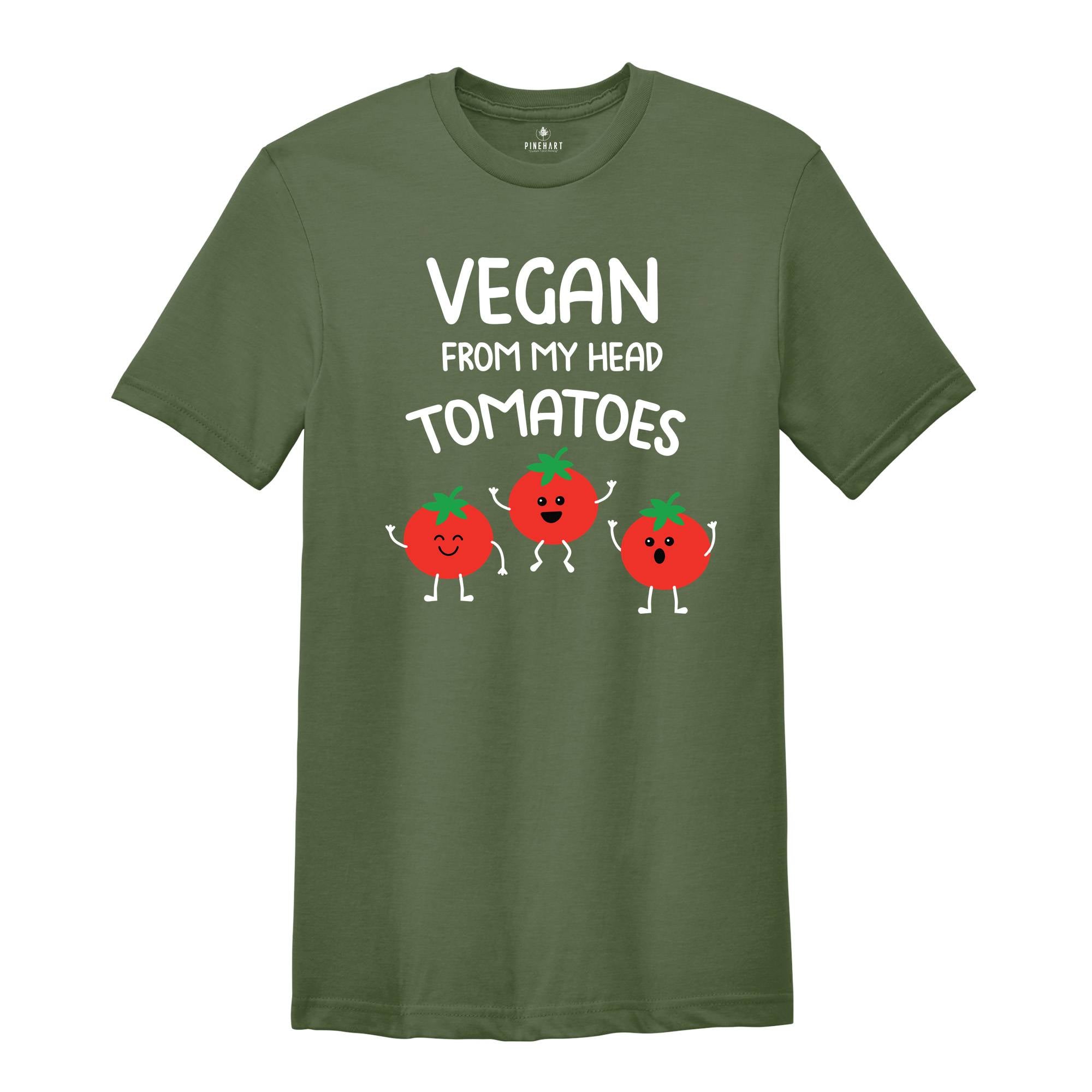 Funny Vegan From My Head Tomatoes T-shirt, Vegetarian Saying Quote Gift, Vegan Definition Tee, Friends Not Food Shirt