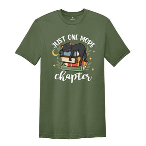 Just One More Chapter Adorable Cat Shirt, Book Lover Shirts, Librarian Shirt, Book Nerd Shirt, Gift For Book Lover, One More Chapter