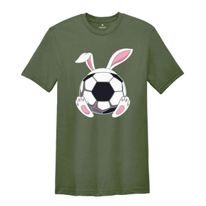 Soccer Bunny Ears Shirt, Funny Easter Shirt, Easter Sports T-Shirt, Bunny Ears Shirt, Happy Easter, Game Day Gift