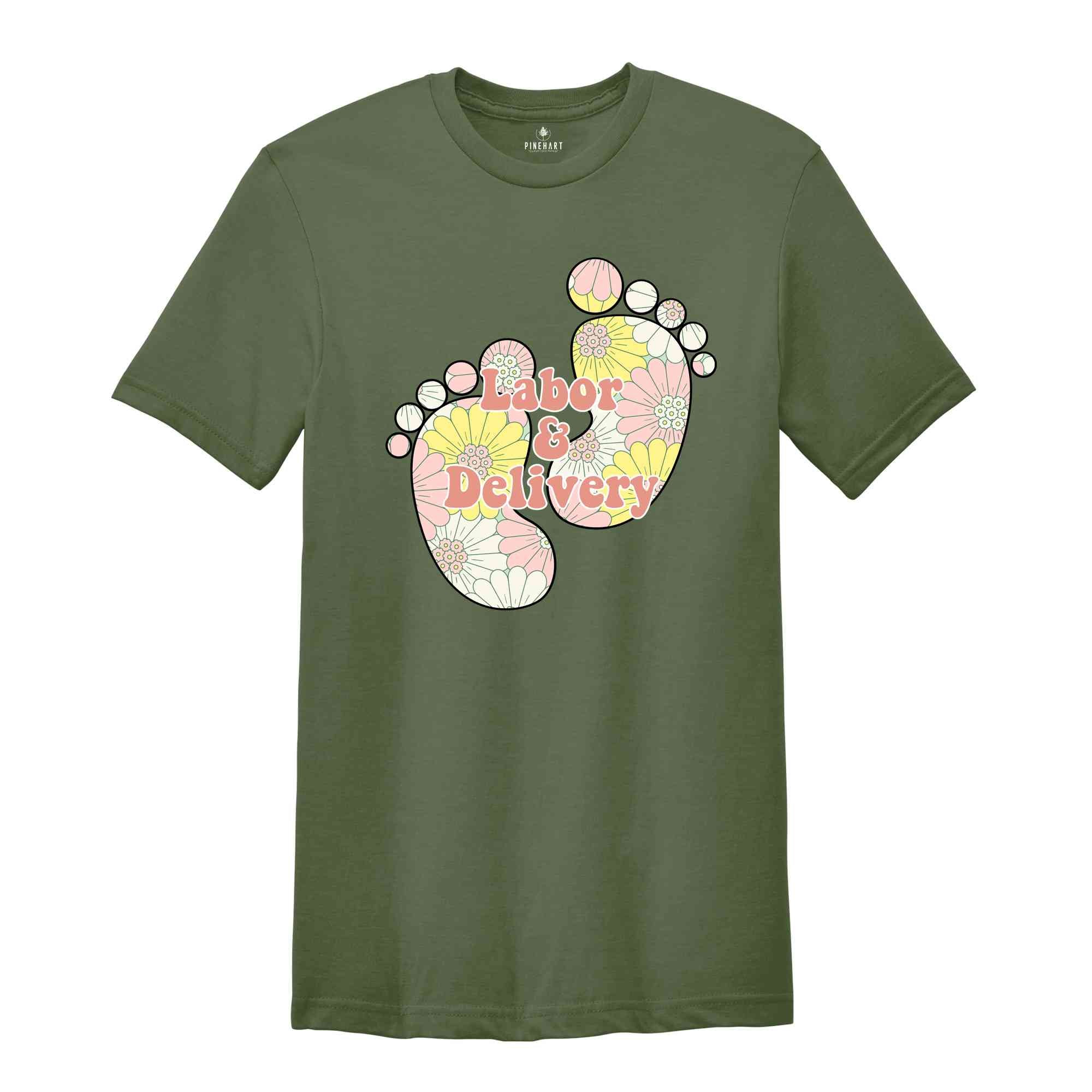 Labor and Delivery Nurse Shirt, Wildflowers Labor and Delivery Nurse T-Shirt, Labor and Delivery Tee, L&D Gift