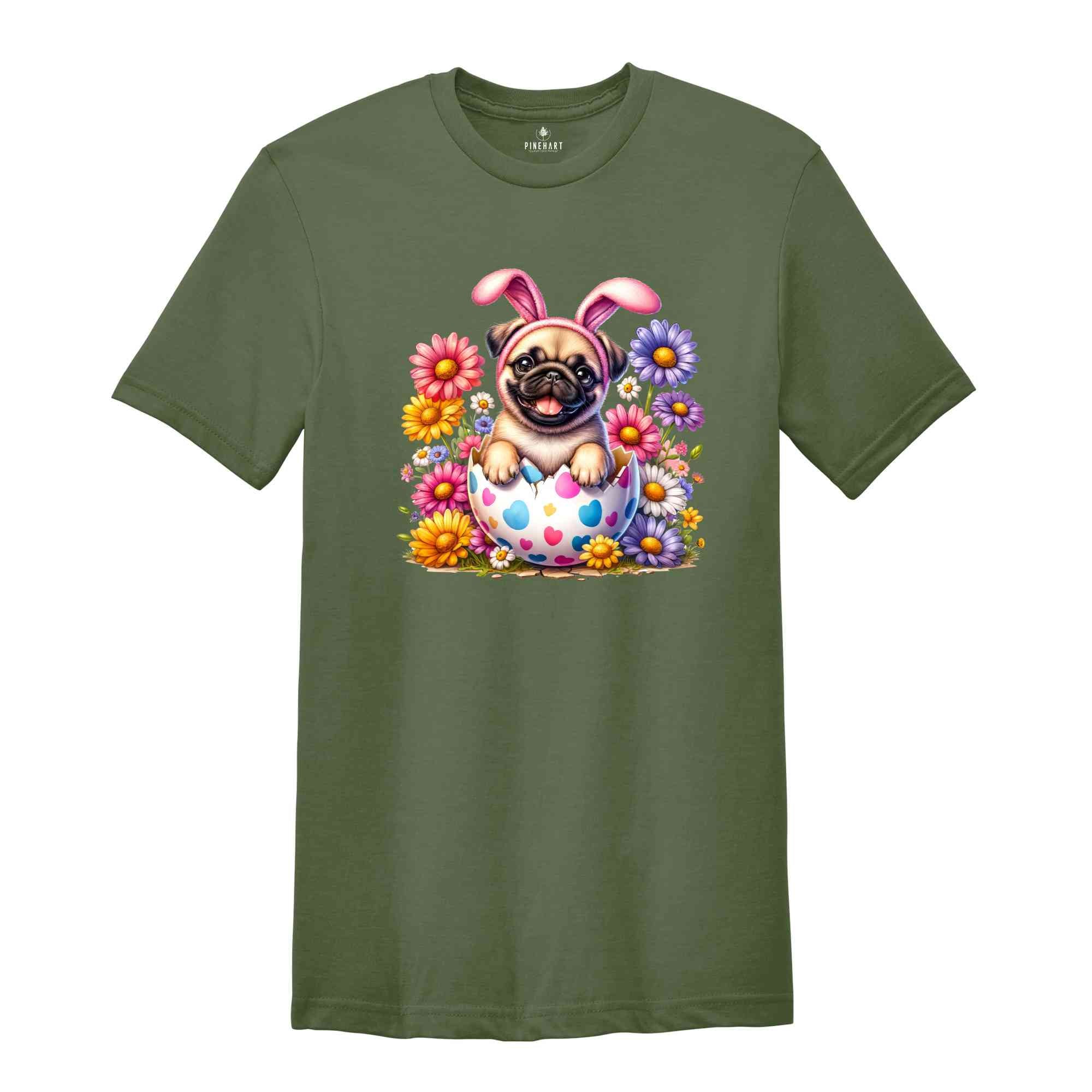 Cute Pug Easter Shirt, Happy Easter Day, Easter Day Shirt, Easter Peeps Shirt, Cute Pug Shirt, Dog Lover Shirt, Dog Owner Gift,