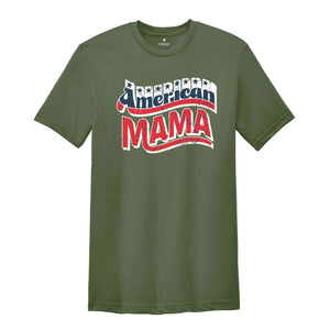 Retro American Mama Shirt, 4th Of July Shirt, Retro American Mama Shirt, Red White and Blue Shirt, Independence Day Tee