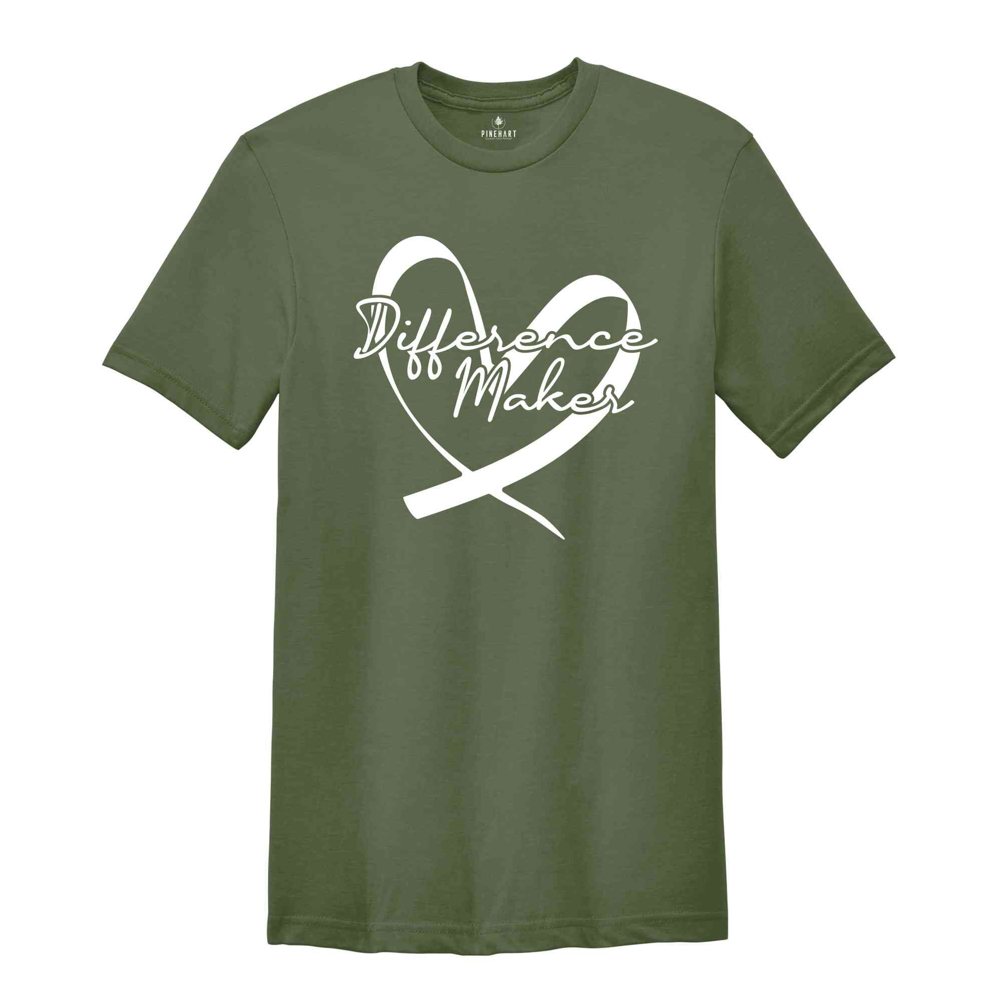 Difference Maker Heart Shirt, Motivational Shirt, Kindness Shirt, Be The Difference Shirt, Difference Maker Shirt, Heart Shirt