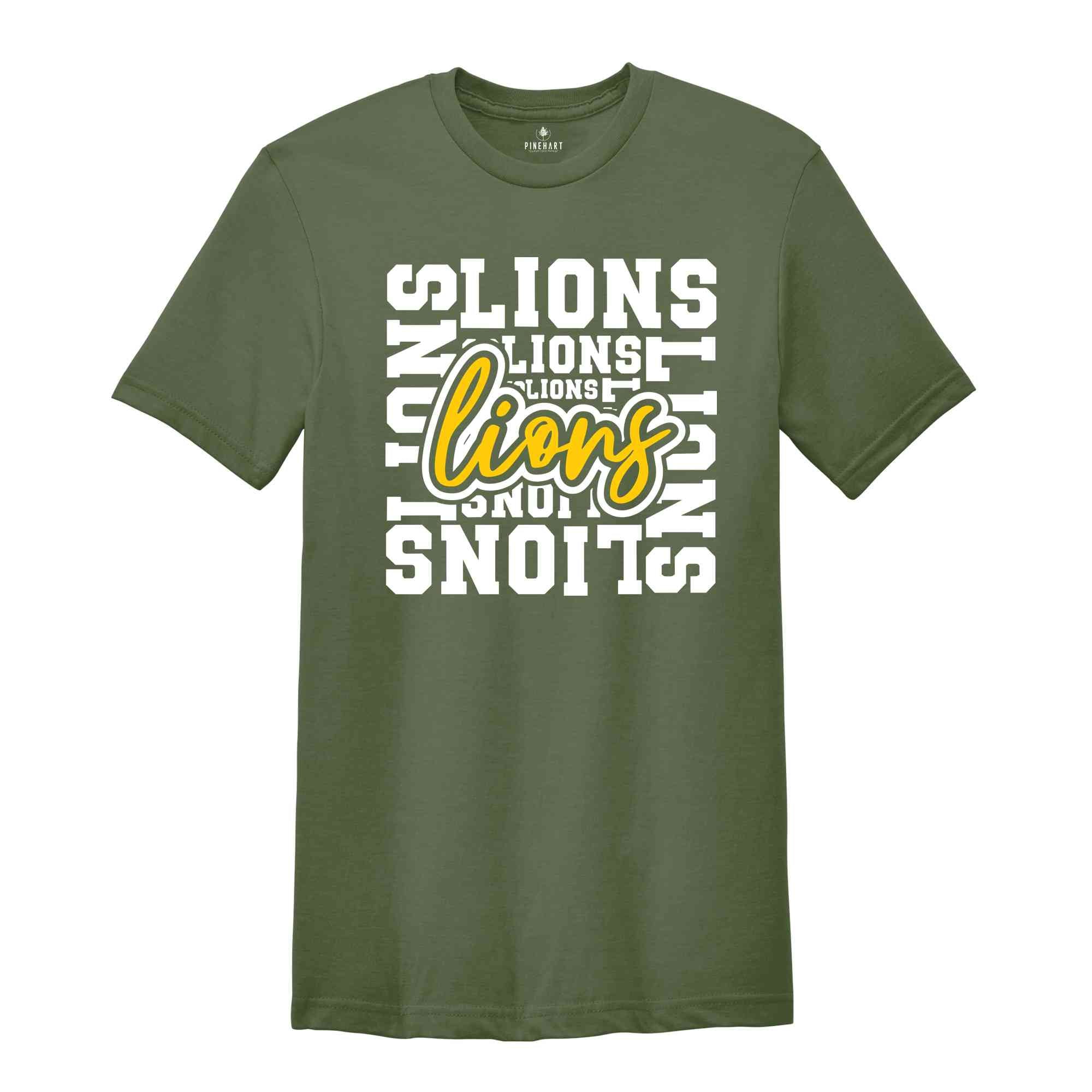 Team Mascot Shirt, lions Team Shirt, lions Team Spirit Shirt, lions Fan Shirt, lions School Shirt, lionss School Spirit