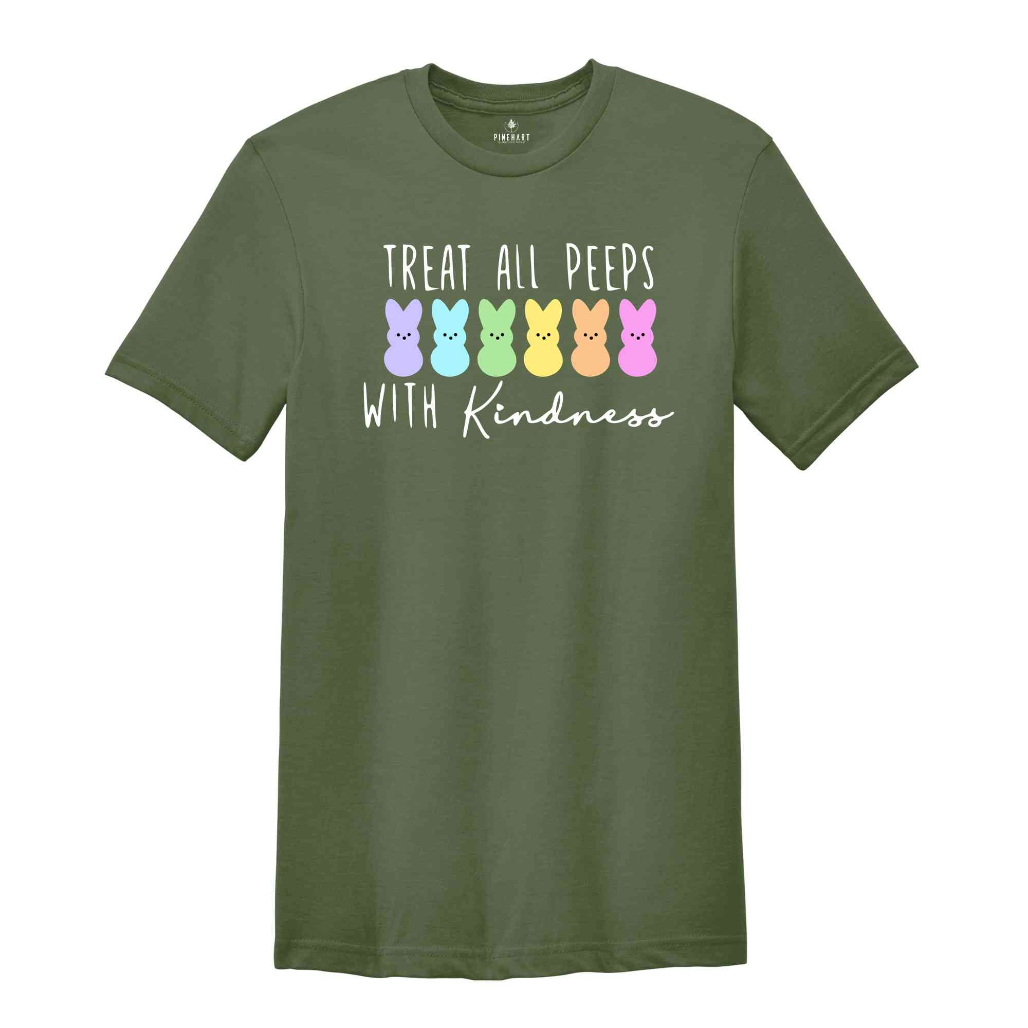 Treat All Peeps With Kindness Shirt, Teacher Easter Shirt, Easter Gift For Teacher, Teachers Easter Day Shirt, Teacher Bunny Shirt