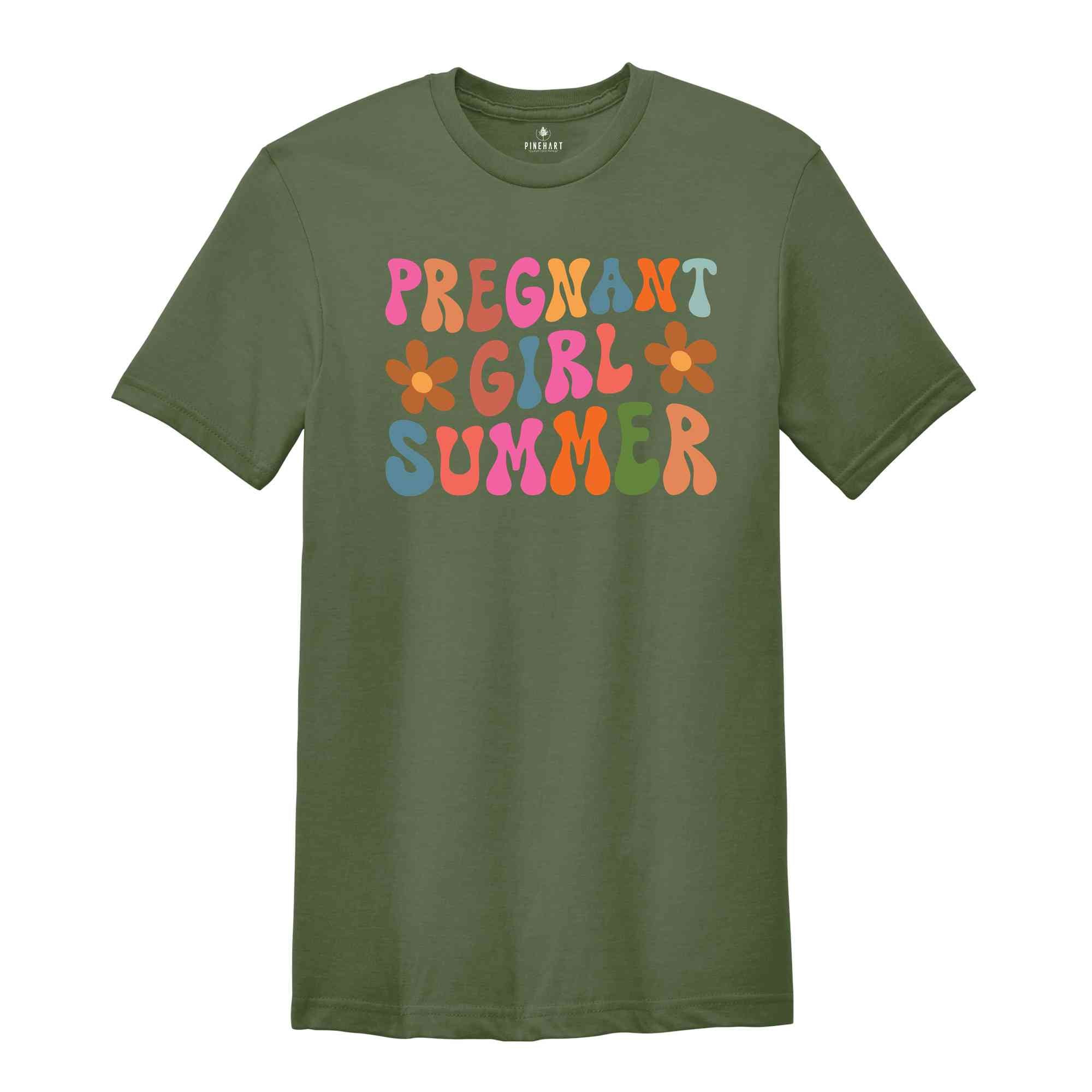 Pregnant Girl Summer Shirt, Cute Mom to Be Shirt, Pregnancy Reveal Shirt, Funny Mom Gift, New Mom Shirt, Baby Announcement Shirt