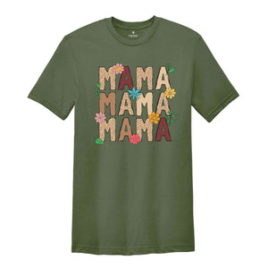 Mama Leopard Shirt, Leopard Mama Flower Shirt, Retro Mama Shirt, Mama Shirt, Boho Mama Shirt, Mother's Day Shirt, Floral Mama Shirt