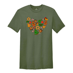 Christmas Gingerbread Heart Shirt, Gingerbread Shirt, Christmas Gift, Christmas Tree Shirt, Holiday Shirt, Santa Shirt, Christmas Shirt