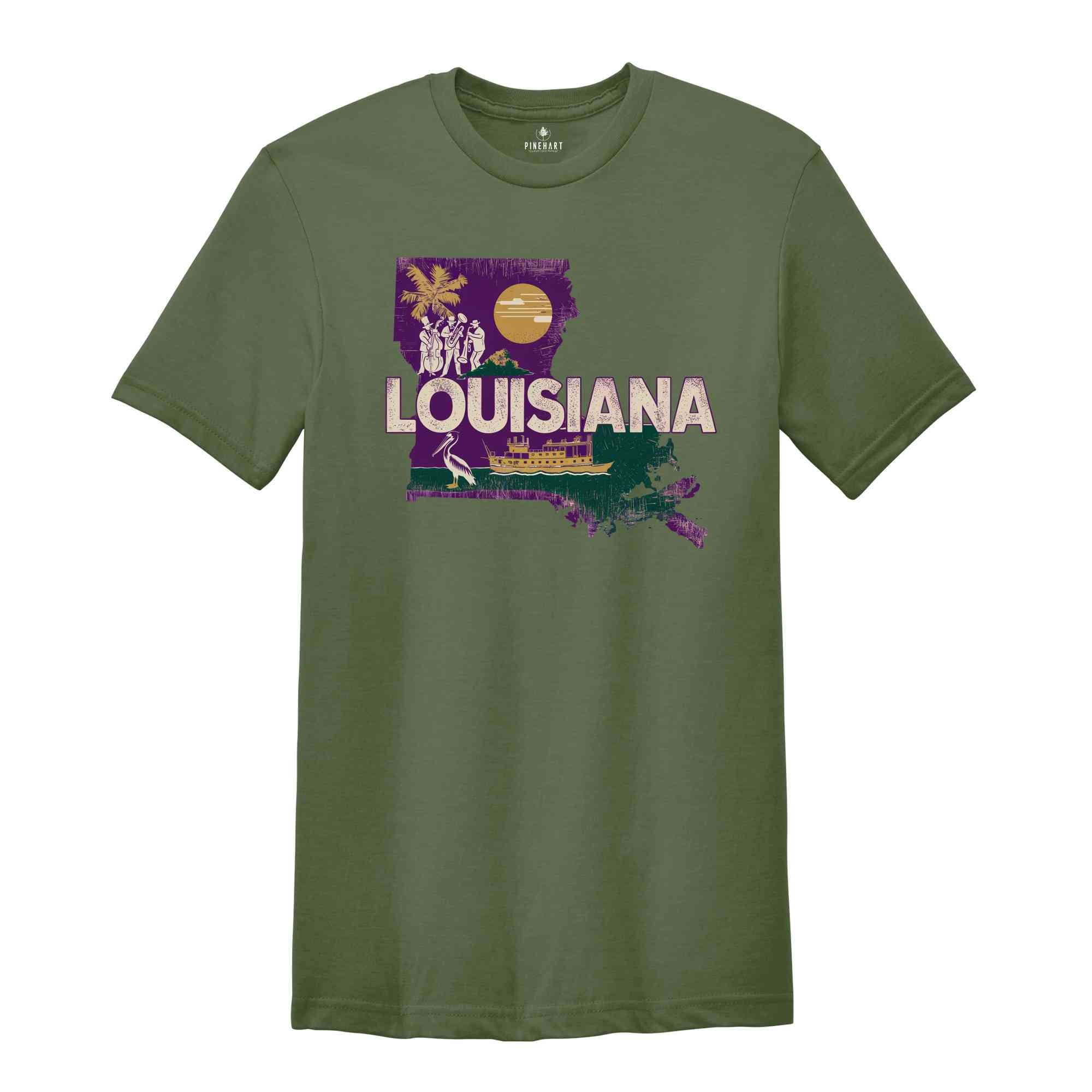 Retro State Of Louisiana Shirt, State Of Louisiana Shirt, State Shirt, Louisiana Shirt, Louisiana Lover Shirt, Family Trip Shirt, Travel Shi