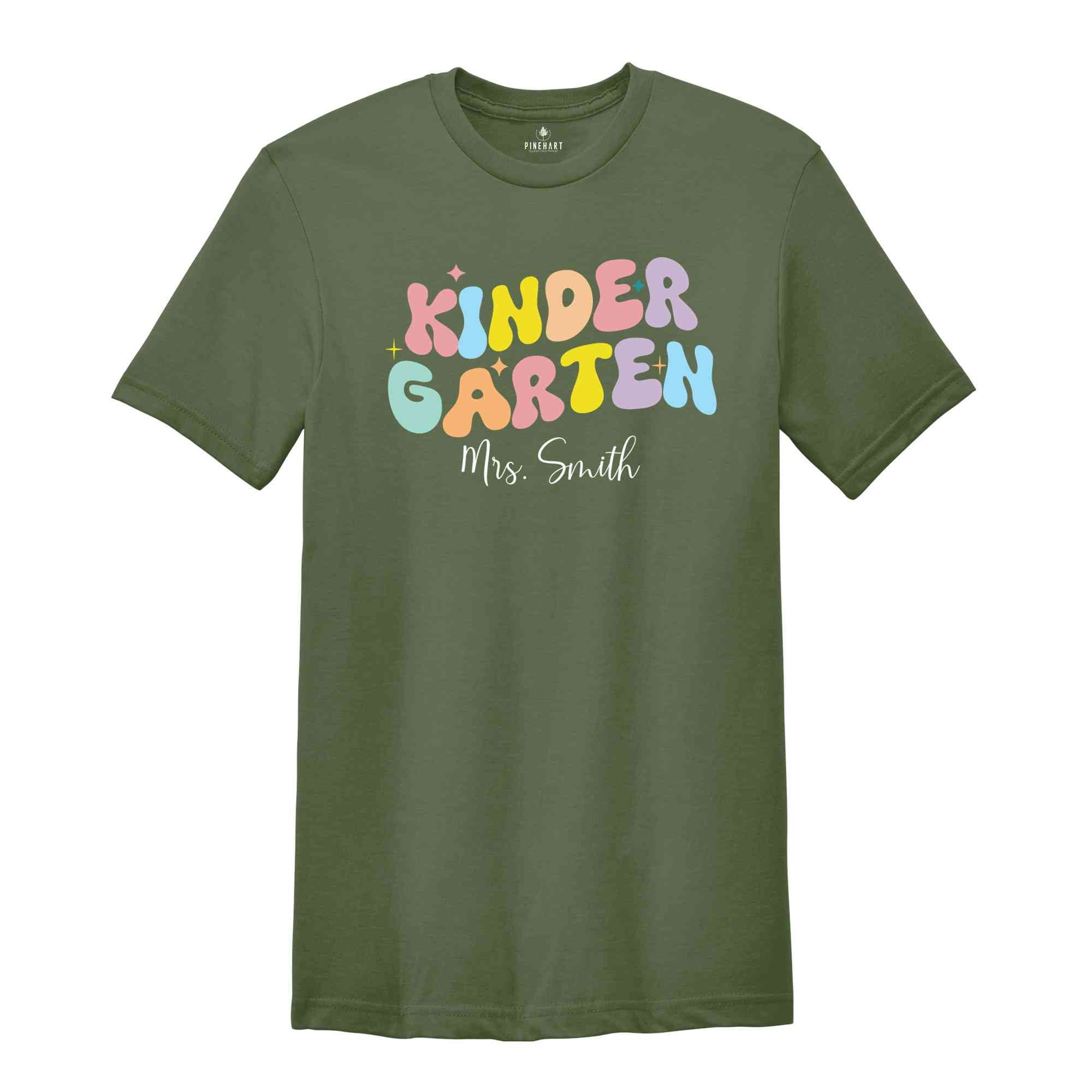 Custom Kindergarten Teacher Shirt, Personalized Kindergarten Team Shirts, Back to School Shirts, Kinder Garten Squad Tshirt