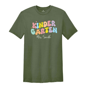 Custom Kindergarten Teacher Shirt, Personalized Kindergarten Team Shirts, Back to School Shirts, Kinder Garten Squad Tshirt