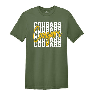 Team Mascot Cougars Team Shirt, Cougars Team Spirit Gift, Cougars Fan Shirt, Cougars School Shirt, Cougars School Spirit