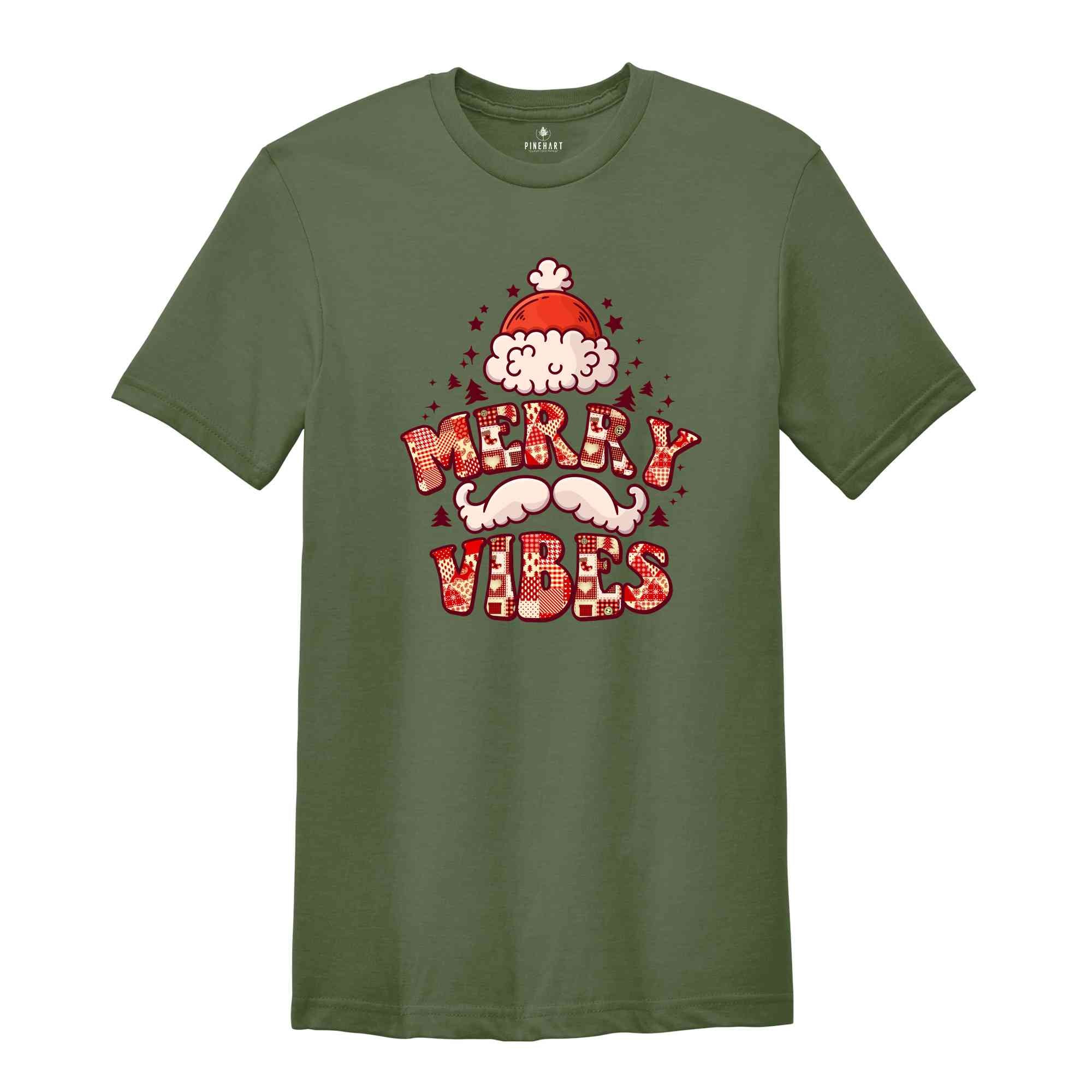 Merry Vibes Shirt, Christmas Shirt, Christmas Tree Shirt, Cute Christmas Shirt, Christmas Party Shirt, Christmas Gift, Holiday Shirt