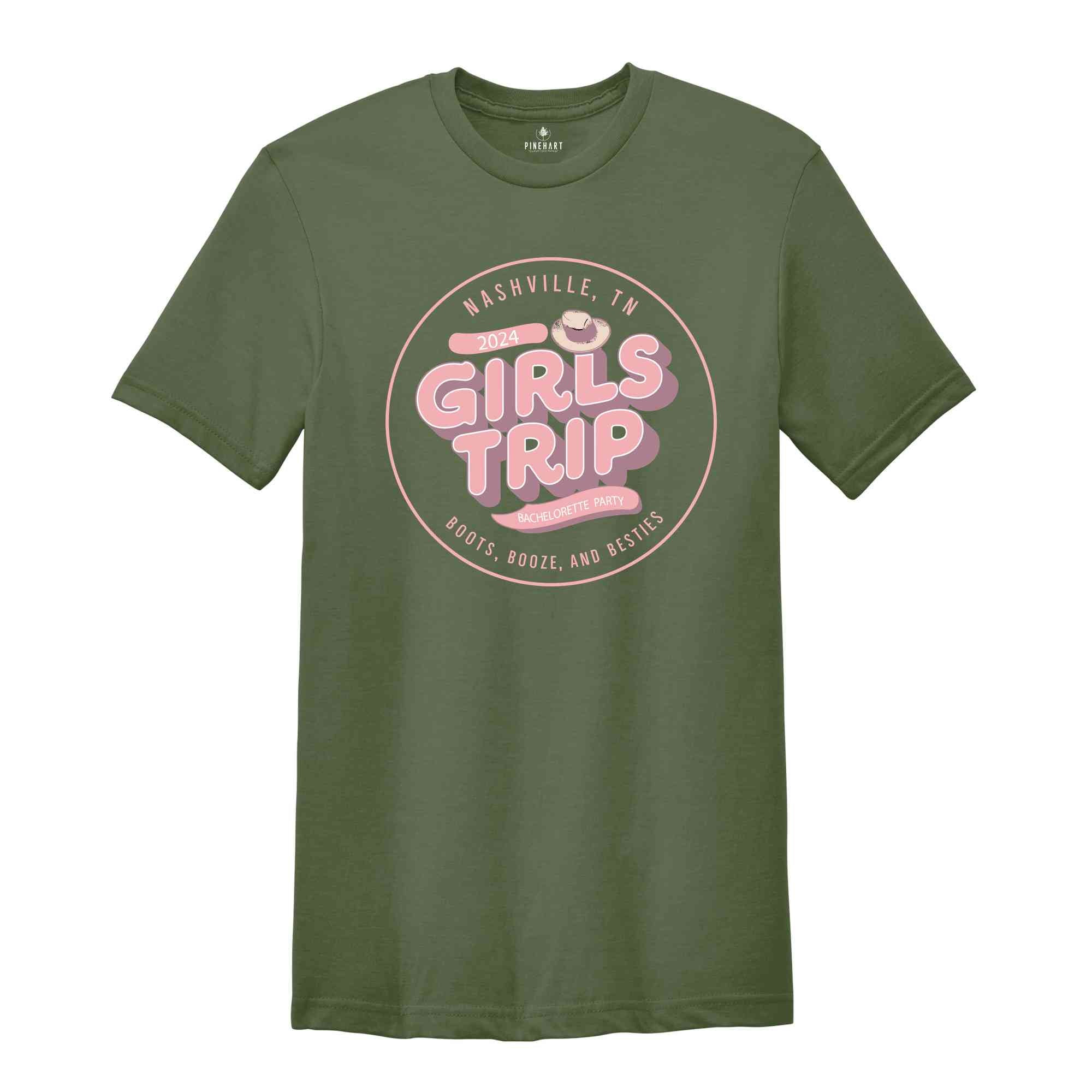 Personalized Girls Trip T-Shirt, Custom Bachelorette Party Shirts, Girls Trip Tees, Country Music Tees