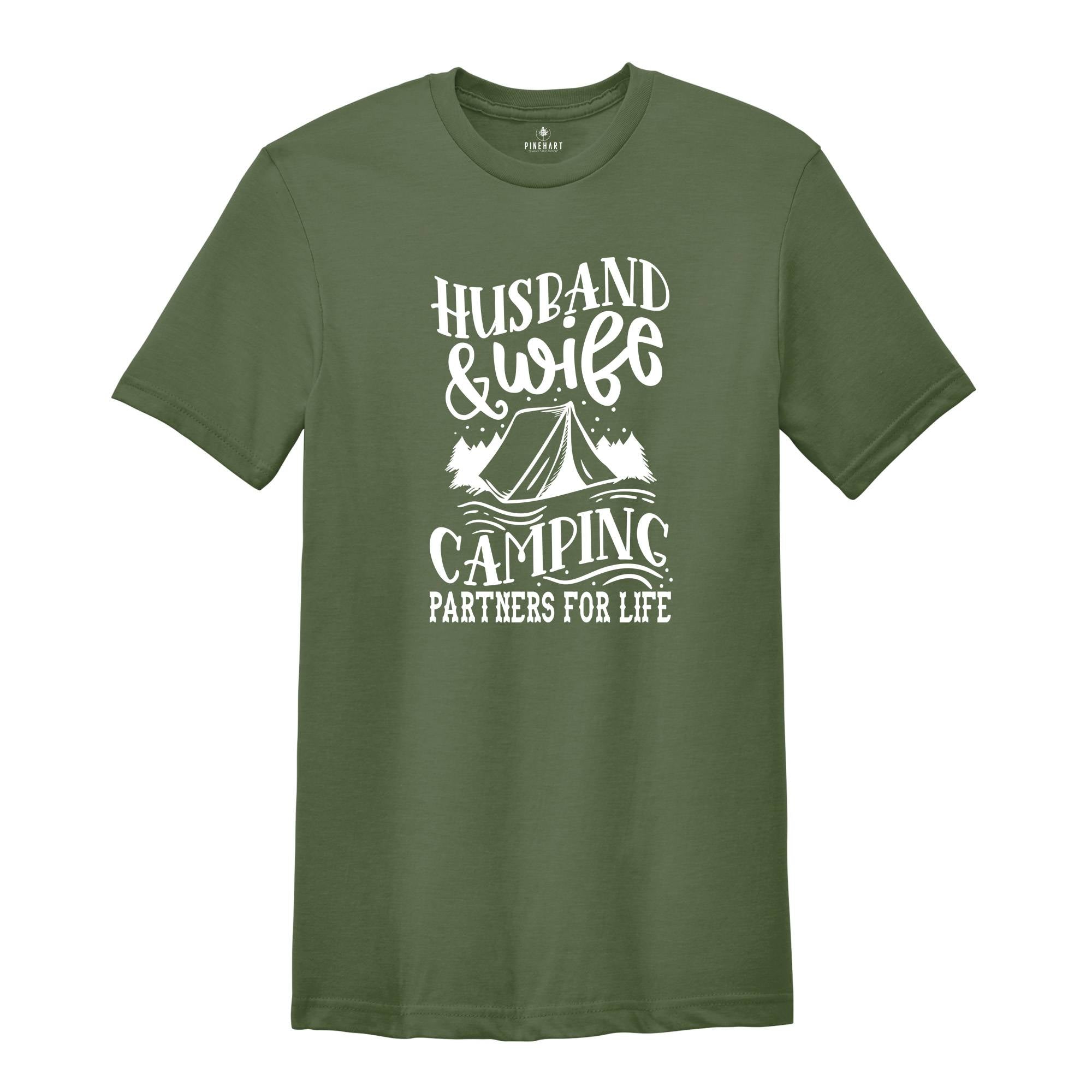 Husband and Wife Camping Shirt, Camping Buddies Shirt, Camping Besties Shirt, Matching Friends Camping Shirt, Friends Road Trip Shirt