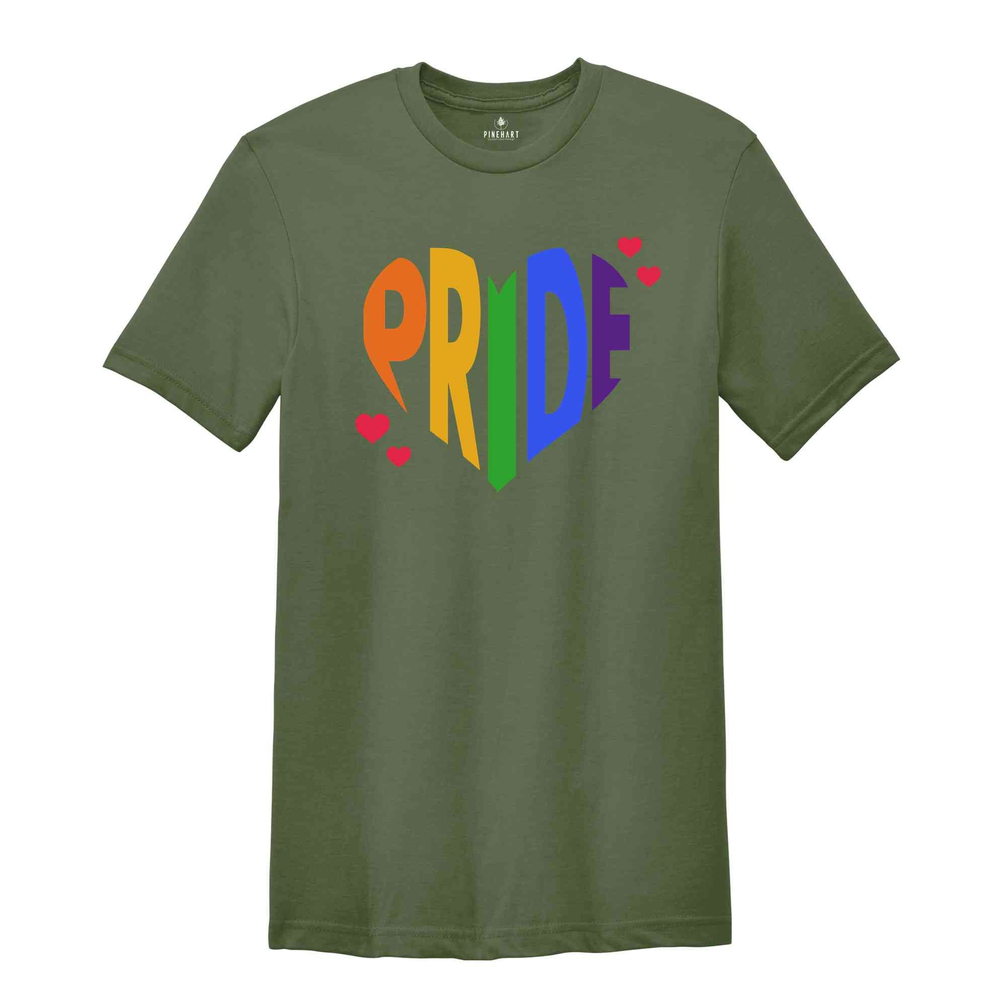 Pride Shirt, Heart of Pride Shirt, LGBTQ+ Shirt, Queer Shirt, Equality Shirt, Rainbow Flag, Lgbt Pride Tshirt