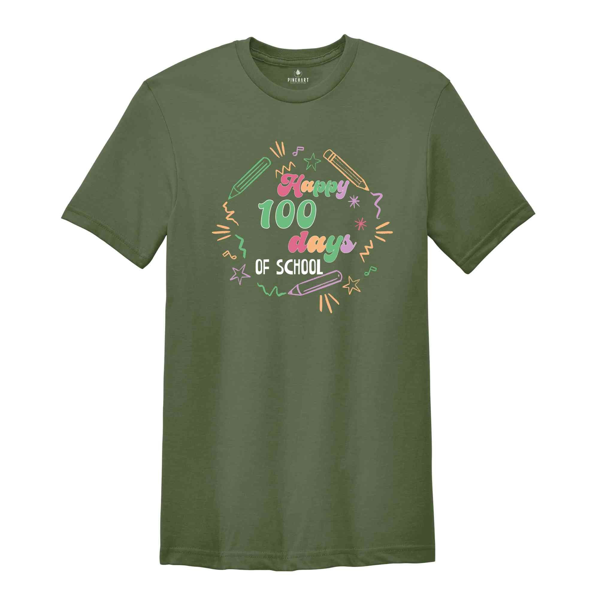 Happy 100 days of school Shirt, Teacher Shirt, 100th Day Of School, Student Shirt, Back to School Shirt, Favourite Teacher Tee