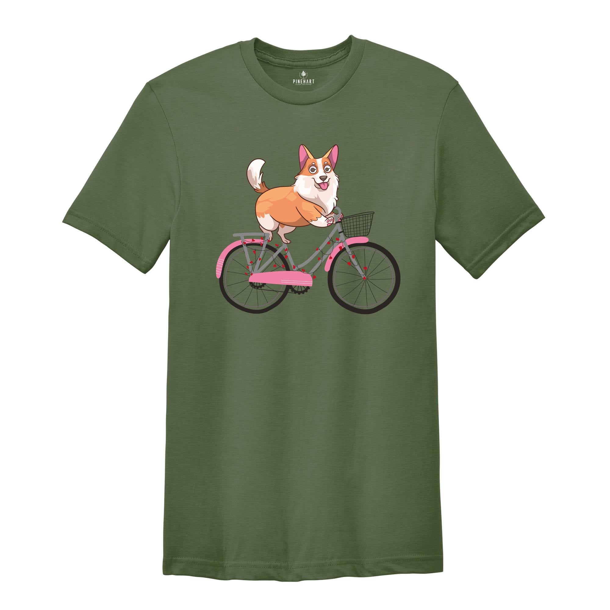 Corgi Mountain Biking T-Shirt, Valentine Dog Shirt, Valentines Shirt, Funny Dog Shirt, Cute Corgi Shirt, love Shirt, Valentine Shirt Dogs