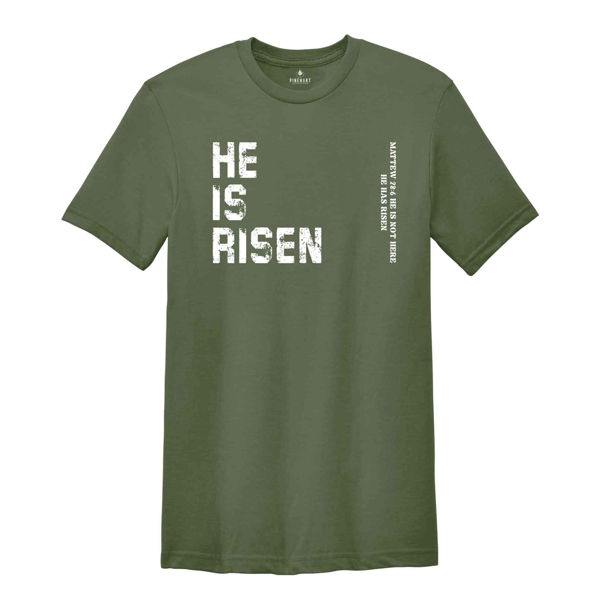 He Is Risen T-Shirt, Christian Easter Shirt, Christian Apparel, Easter Shirt, He Is Not Here He Has Risen Shirt