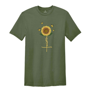 Faith Shirt, Christian Shirts, Religious Gift, Christian Gifts, Sunflower Shirt, Gifts for Her, Positive Shirt