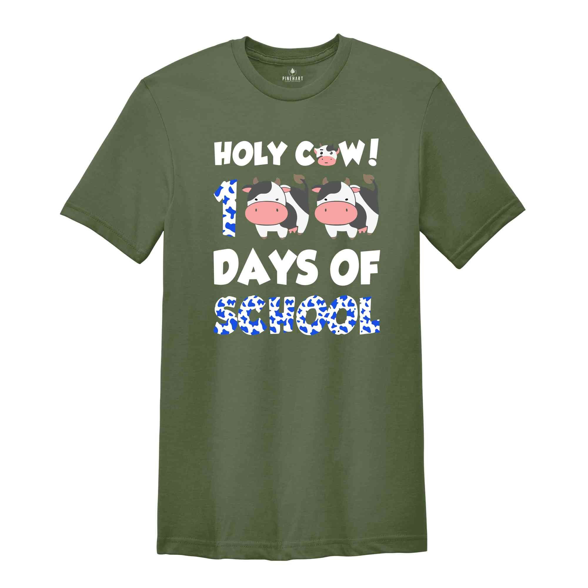 Holy Cow 100 Days Of School Shirt, Back To School Shirt, Gift for Teacher, Kids School Shirt, Student T-Shirt