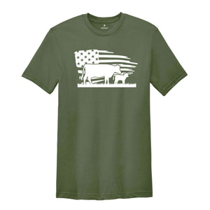 USA Cow Farm Shirt, Farm Cow T-Shirt, Farmer Cow Tee, Farm Animal Shirt, Farmer American Flag Shirt, Farmer Gift