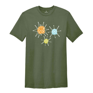 Vintage Franciscan Starburst Shirt, Atomic Mid Century Sunbursts Shirt, Space Shirt, Modern Americana Shirt, Outerspace Shirt