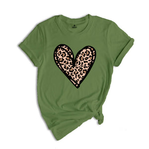 Leopard Print Valentines Day Shirt, Valentines Day Shirts, Heart Shirt, Cute Valentine Shirt, Valentines Day Gift, Cheetah Valentines