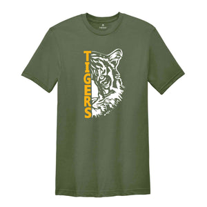 Tigers Mascot Shirt, School Spirit Tee, School Mascot T-Shirt, Tigers Team Gift, Tigers Football Tee, Tigers Fan Shirt