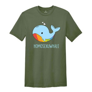 Homosexuwhale Shirt, Funny LGBT Shirt, Cute LGBT Shirt, Pride Rainbow Shirt, LGBTQ Pride Shirt, Animal Lover Shirt, Cute Whale Shirt