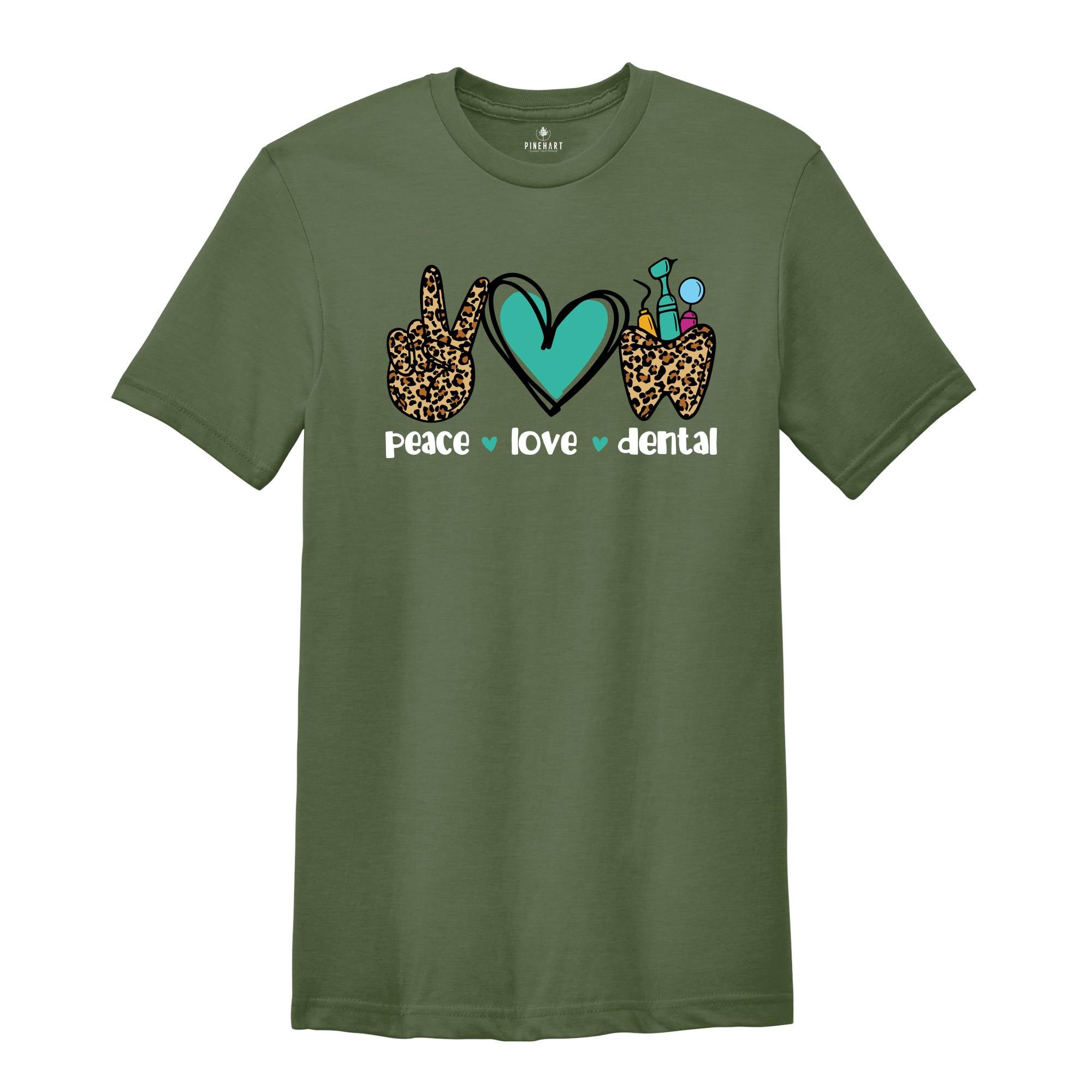 Peace Love Dental Shirt, Dentist Gift, Dental Graduation Tee, Dental Assistant T-Shirt, Peace Love Dental Outfit