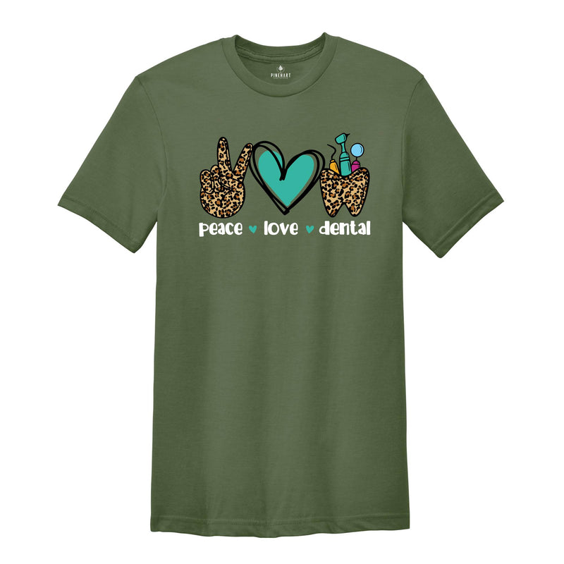 Peace Love Dental Shirt, Dentist Gift, Dental Graduation Tee, Dental Assistant T-Shirt, Peace Love Dental Outfit